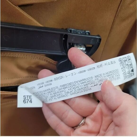 NEW Zara Blazer Jacket and Shorts Suit 2 PC Coord Set in Camel Size XS/Small - Picture 14 of 16